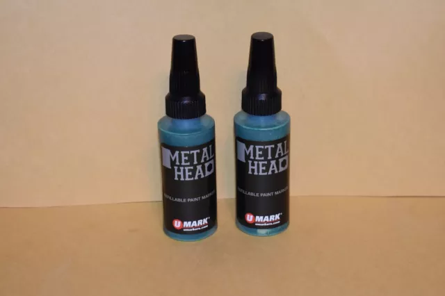 2 Verde Metal Cabeza 4mm Marcador Pintura 59ml Manualidades Madera Auto Salvage