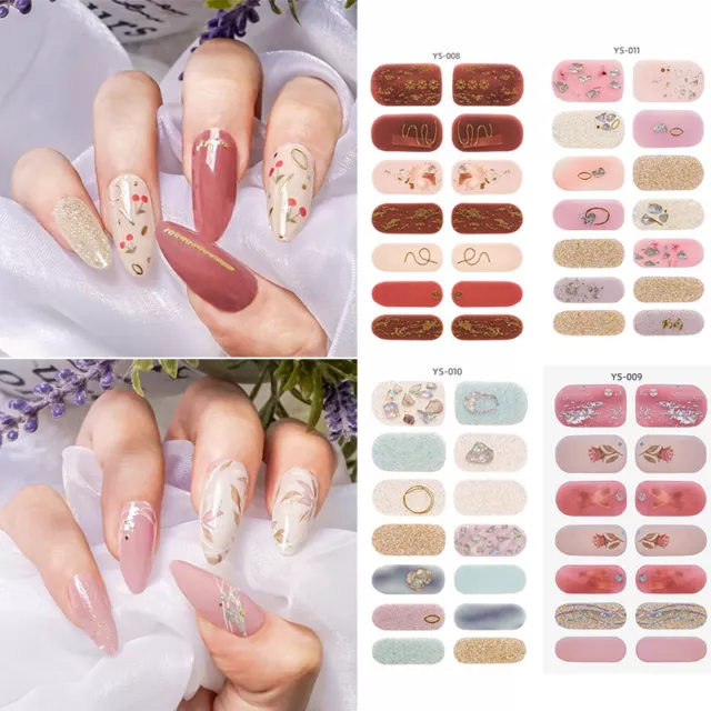 3D Floral Nail Stickers Full Wraps Foils Waterproof Nail Polish Decals DI  #