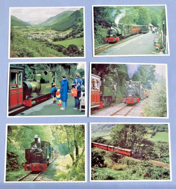 6er Set unveröffentlichte Postkarten verkauft zur Hilfe der Talyllyn Railway, Tywyn, Gwynedd