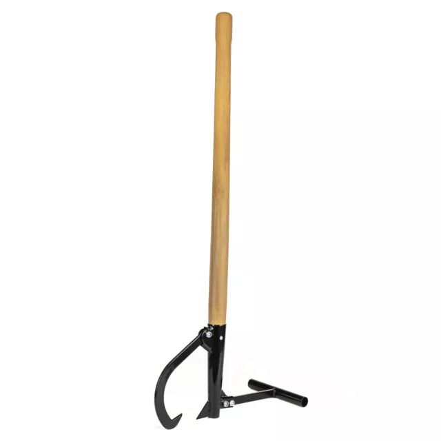 Biltek Wood Handled Timberjack - Log Grabber Cant Hook and Cutting Jack - Black