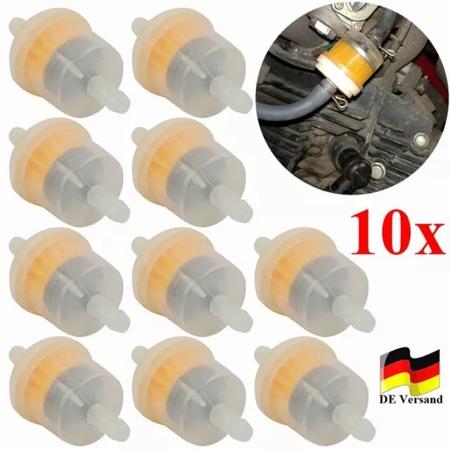 10tlg Benzinfilter Kraftstofffilter 6mm Motorrad Moped Roller Mofa Quad Auto PKW