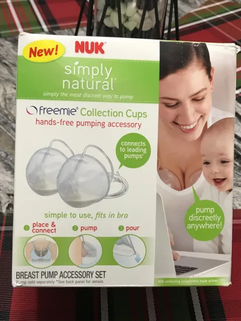 Nuk Simply Natural Freemie Collection Cups Breast Pump Accessory Set - New