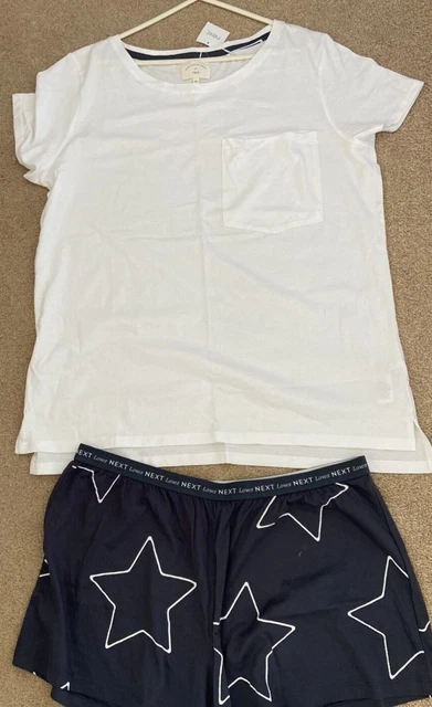 NEXT  Womens Navy and White  Cotton Star PJ’s Size Large  (16-18) BNWT
