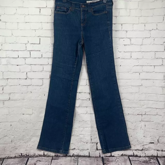 DKNY Jeans Womens 8L Long Soho Straight Leg Dark Wash Denim Mid Rise Pocket Blue