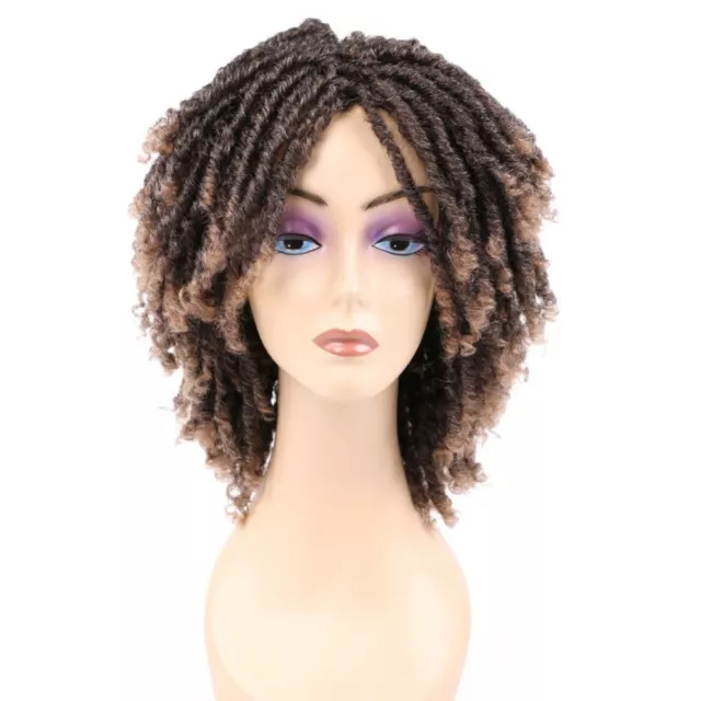 Dreadlock Wig Roll Twist Wigs Afro Kinky Curly Wig African Faux Locs Short Wigs