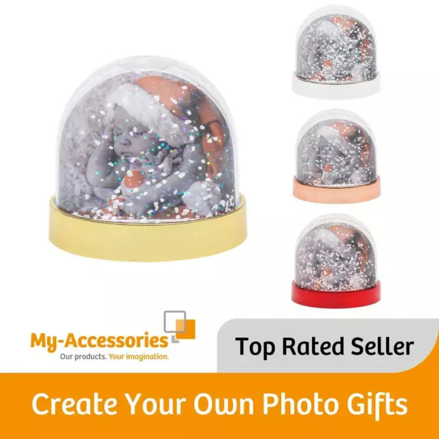 Blank Christmas Snow Globe Coloured Base 70x62mm SD1 Photo Insert Gifts & Promo