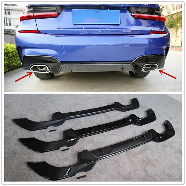 1x diffusore labbra posteriore spoiler per BMW G20 G28 M Sport 2019-2022 quadrato opaco UK