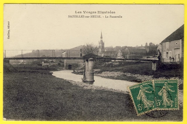cpa RARE 88 - Village de BAZOILLES sur MEUSE (Vosges) La Passerelle