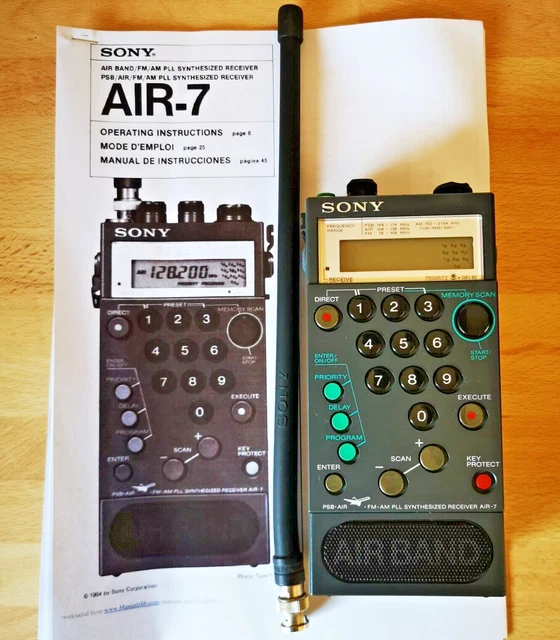 SONY AIR-7 PSB/AIR/FM/AM PLL synthesised receiver Scanner for spares or ...