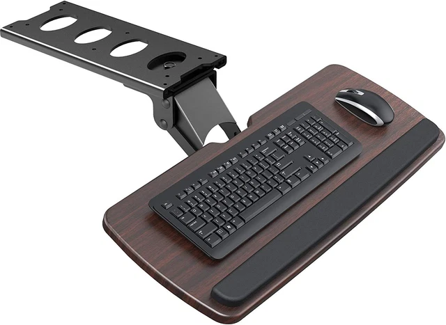 Keyboard Tray under Desk，360 Adjustable Ergonomic Sliding Keyboard & Mouse Tray,