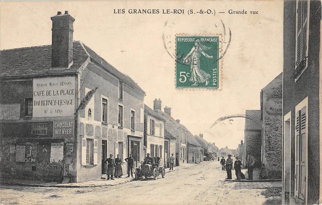 CPA 91 LES GRANGES LE ROI / GRANDE RUE / AUTOMOBILE / cliché rare