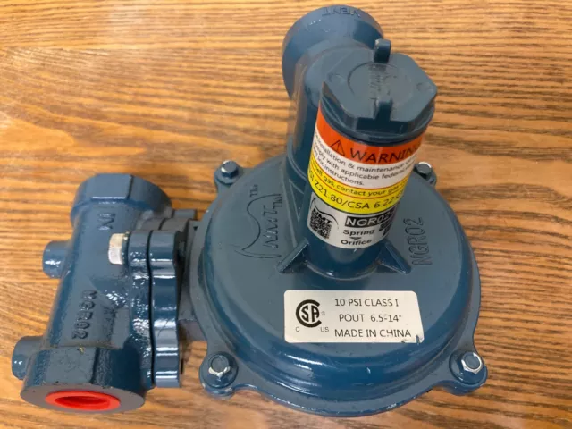 Norco NGR02-BDA 10 PSI Class 1 natural gas regulator, 1" NPT inlet/ outlet