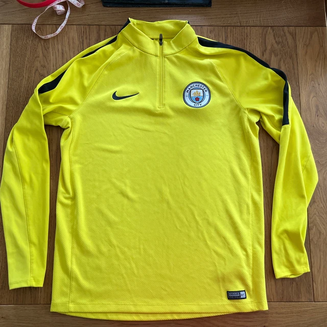 MANCHESTER CITY NIKE 2016 2017 Yellow Training Drill Top 1 4 Zip