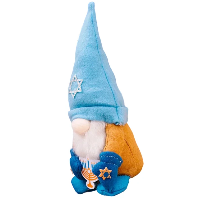 Gehydy Set 2 Gnomi Hanukkah 20 Cm – Decorazioni Festive Con Barba Lunga E Treccia, Portafortuna, Per Casa E Cucina
