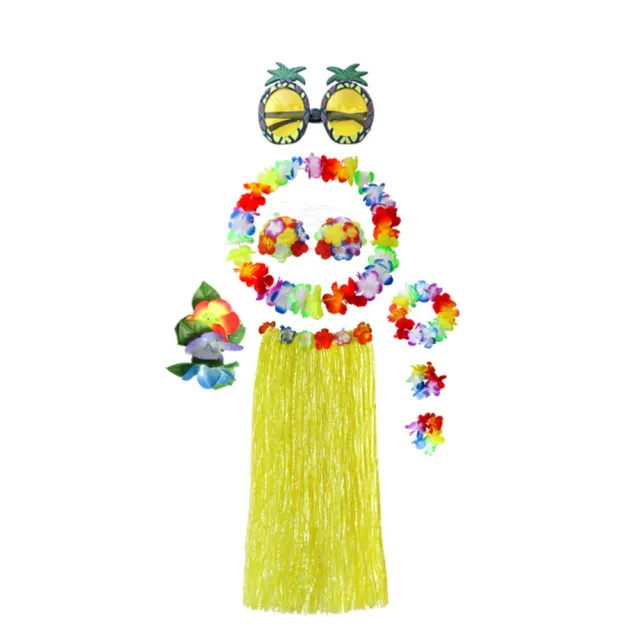 8 pz abito costume hula spiaggia hawaiana tropicale hula erba gonna da ballo