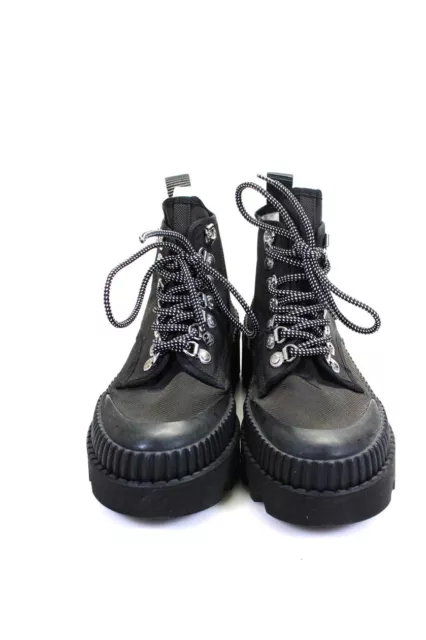 Proenza Schouler Womens Canvas Platform Lace Up Combat Boots Black Size 10US 40E 2