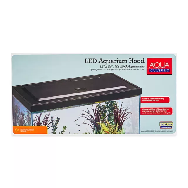 20 Gallon Desktop Aquarium Fish Tank Hood with LED Light Hoods Home Office NEW