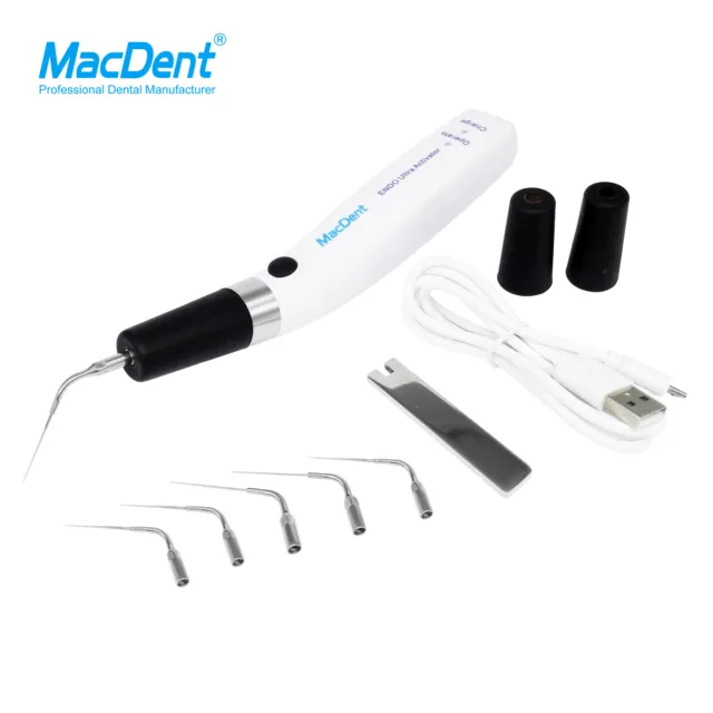 MacDent Dental Endo Ultrasonic Ultra Activator Handpiece Cordless Irrigator 6tip