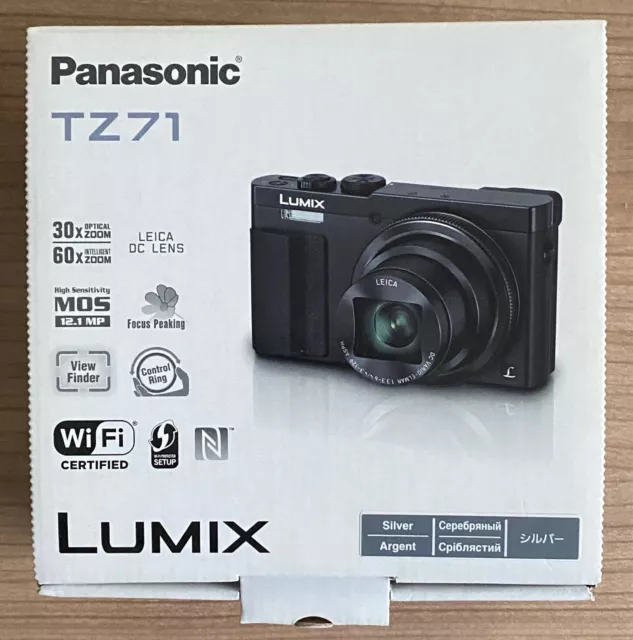 Panasonic LUMIX DMC-TZ71 Digitalkamera - Silber - OVP