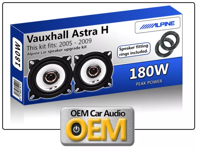 Vauxhall Astra H Altoparlanti Porta Posteriore Kit Altoparlanti Auto Alpine con Pods Adattatore