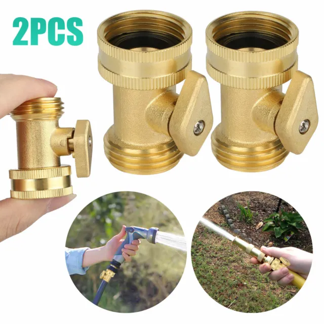 Brass Garden Hose Shut Off Valve Water Pipe Faucet Connector Handy(2 PACKS)