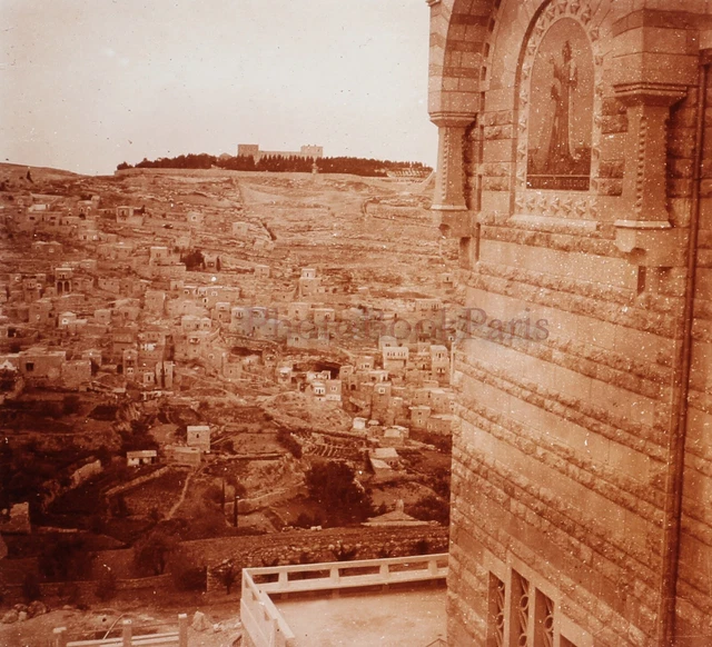 Gerusalemme Terra Sainte c1920 Foto Placca Da Lente Stereo Vintage V42L10n