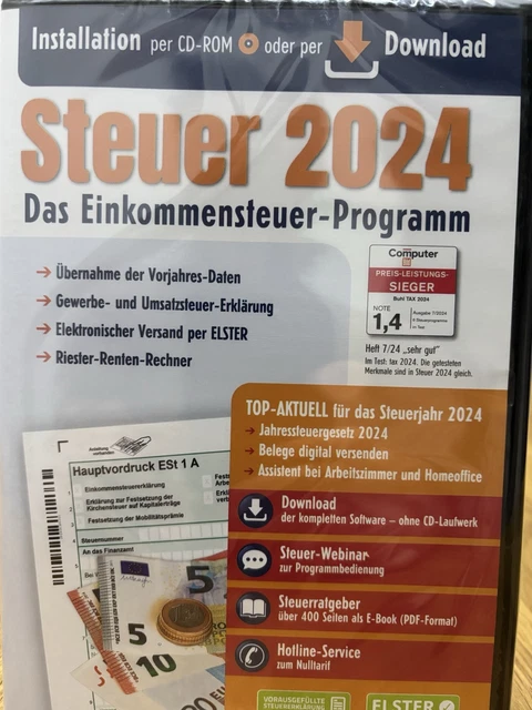 ALDI STEUERSOFTWARE 2024 Steuererklärung Steuern Einkommensteuer CD