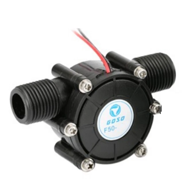 Micro-idro Generatore a Turbina Ad Acqua Idroelettrica F50, 12V, Giallo Trasparente, Pompa a Flusso D'acqua