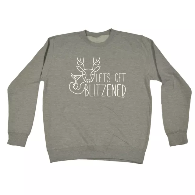 Lets Get Blitzened Christmas - Mens Novelty Funny Sweatshirts Jumper Sweatshirt