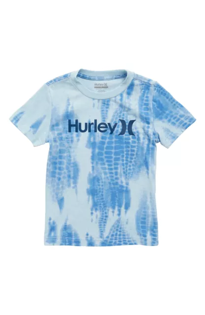 Hurley Little Boy's Size 7 Blue Short Sleeve Logo Tie Dye T-Shirt Tee