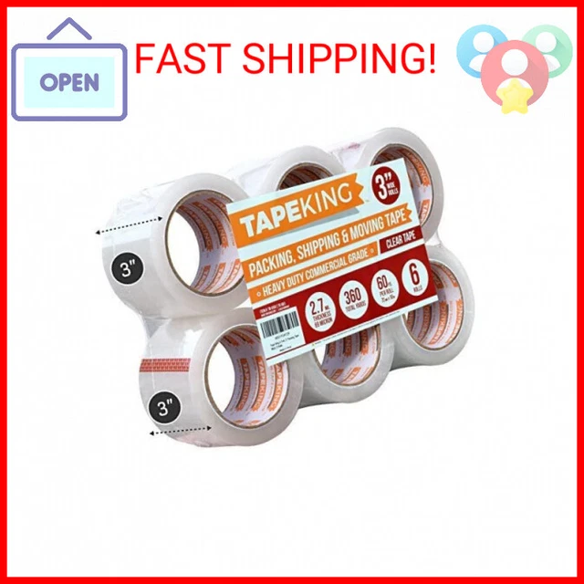 Tape King Clear Packing Tape 3 Inch Wide (2.7mil Thick) - 60 Yards Per Refill Ro