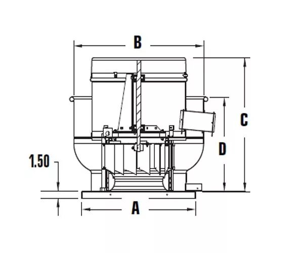 Restaurant Upblast Commercial Hood Exhaust Fan 30x30 Base 3/4 HP 4251 CFM 3 PH 2