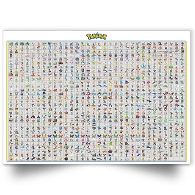 POKEMON FULL POKEDEX 1-816 Gen 1 To Gen 8 Poster Art Print - A3 Size £6 ...