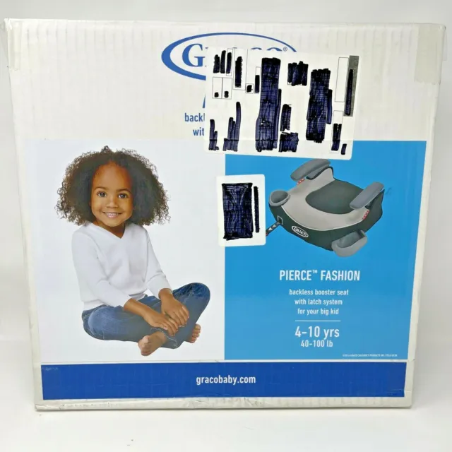 New In Box Graco Affix Pierce Fashion Backless Booster Seat with Latch System