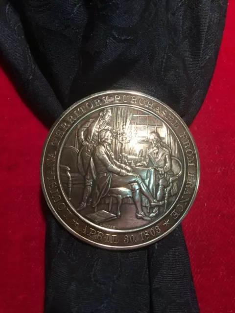 Scarf or Wild Rag Slide: Bronze Medal, Louisiana Terr. Purchase. 1803