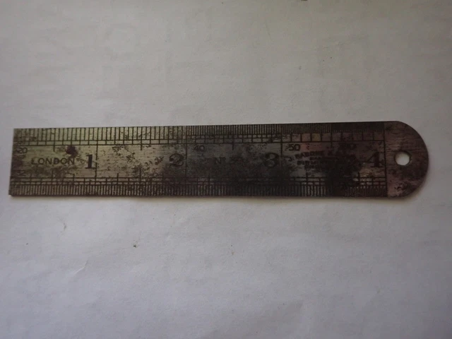 4 INCH STEEL RULER by RABONE & SONS No 39 ENGLAND in VERY NICE CONDITION c1940s