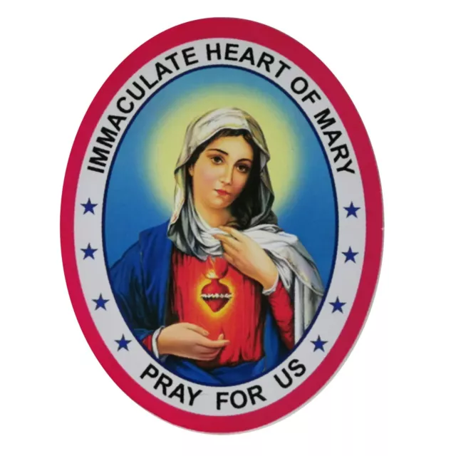 Inmaculada Heart Of María Doble Cara Pegatina para Ventanas 9.2cm