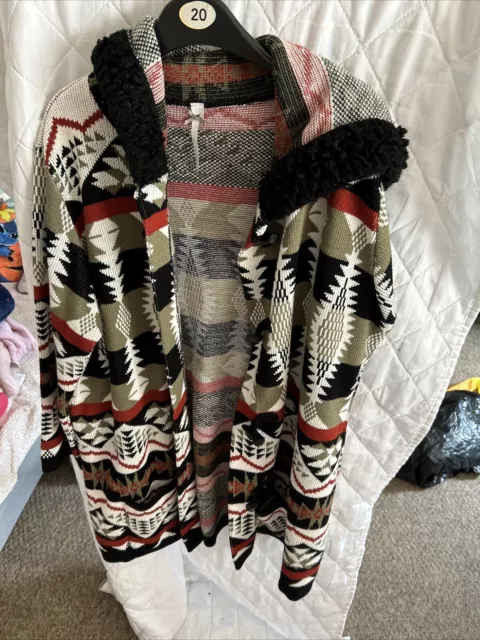 GEORGE ASDA LADIES Cardigan Black And Brown Stripe Size 20 22 10.00 PicClick UK