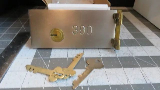 Antique L.L. Bates 1886 Safety Deposit Box Door, Hinges, 2 Op & 1 Guard Key #390