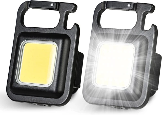 Mini Outdoor LED Work Light COB Keychain Waterproof Camping Light USB Charging