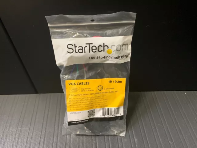 StarTech VGABNCMF1 StarTech.com 1 ft Coax HD15 VGA to 5 BNC RGBHV Monitor Cable