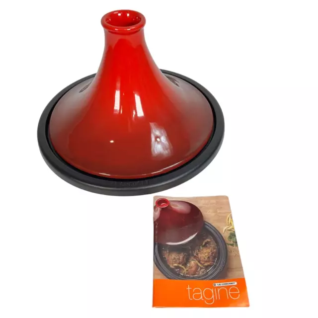 Le Creuset Tagine Red Cast Iron Enamel Versatile Cooking Pot Oven Safe 10.5" New
