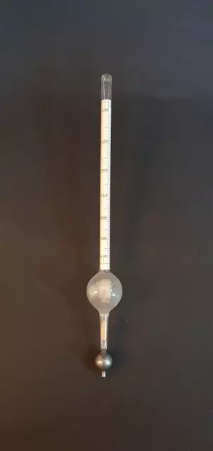 Antique Mercury spirit hydrometer by James How and antique graduated flask