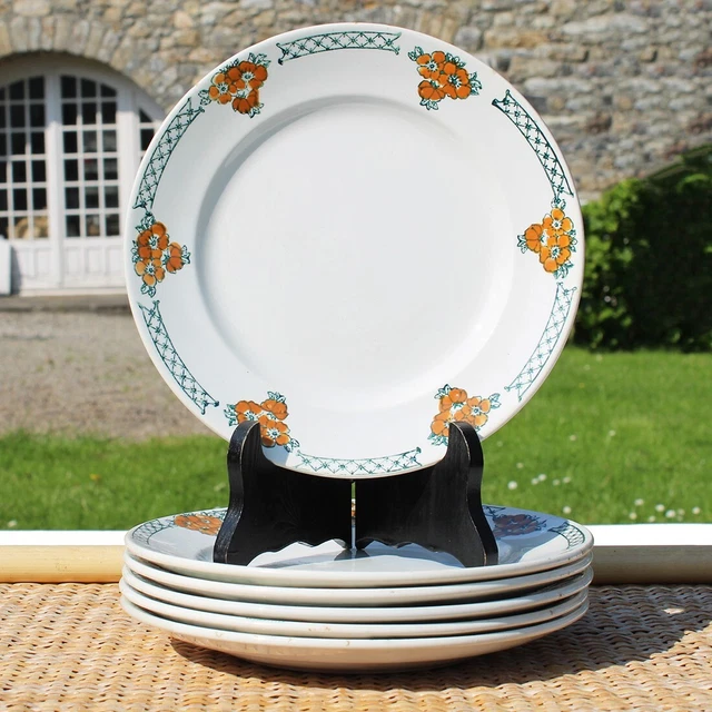 Ensemble De 6 Assiettes à Dessert Orchies - Moulin Des Loups - Thème Vins De France - Porcelaine - Diamètre 17 Cm - Occasion