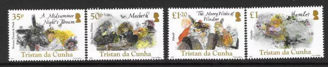 Tristan Da Cunha Sg1168/71 2016 Shakespeare Mnh