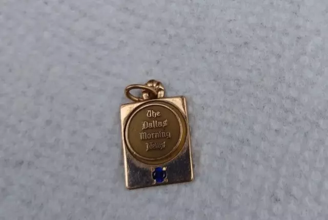 The Dallas Morning News Employee Recognition Charm with Small Sapphire Chip