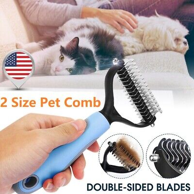 Professional Pet Grooming Tool 2 Sided Undercoat Dog Cat Shedding Comb Brush Pet