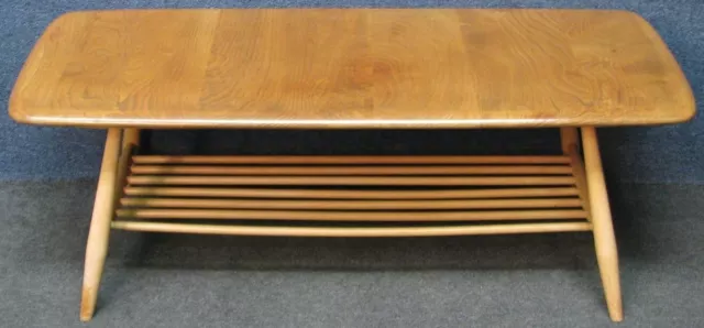 Ercol Windsor Coffee Table 1960s Model 459 Solid Elm And Beech Light Finish