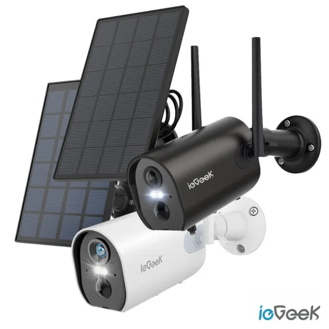 ieGeek Kabellos ÜberwachungKamera Set Außen WLAN Solar Outdoor Kamera Wifi Akku