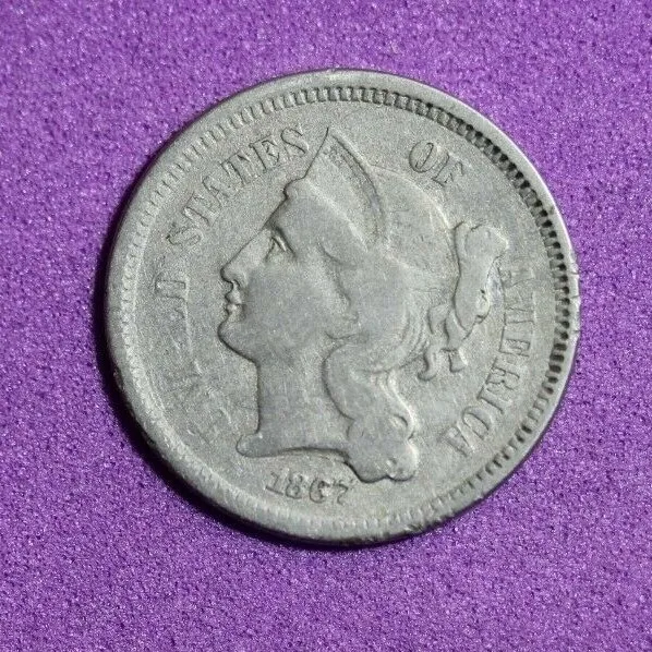Estate Find 1867 - Three Cent Nickel!!  #K7899